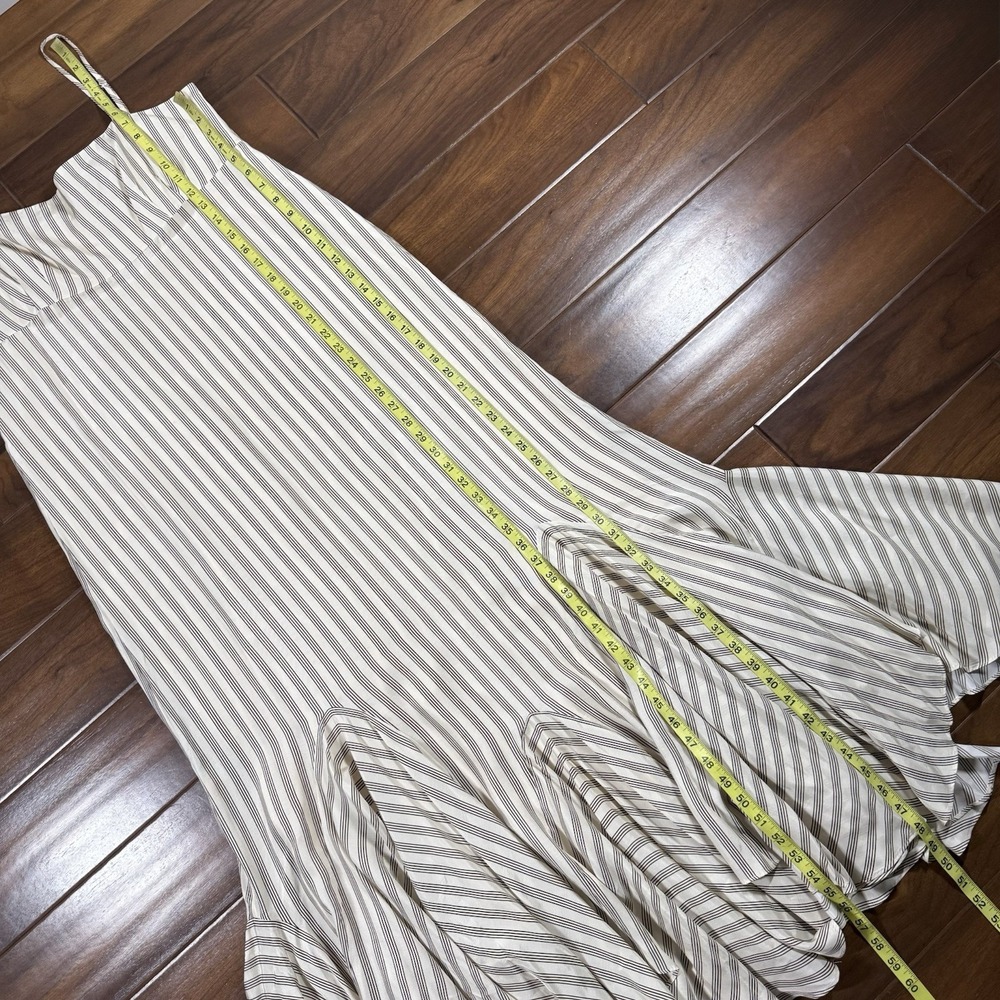 Antonio Melani M.G. Style Size 12 Cream Mallie Striped Maxi Dress Mermaid Hem - Picture 5 of 13